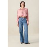 Sissy-Boy - Blouse - Roze - Met Strik - Lange Mouwen - Ruffle Kraag