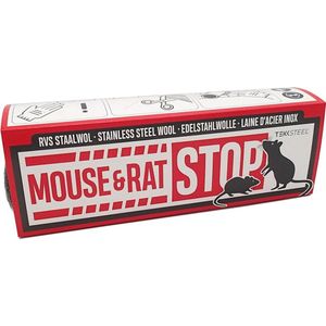TEKKSTEEL Muis & Rat STOP - muizen staalwol 200 gram - RVS staalwol tegen muizen - Ongediertewering - Ongediertebestrijding