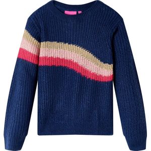 vidaXL - Kindertrui - gebreid - 116 - marineblauw