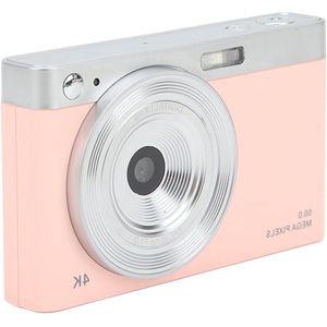 16x Zoom 50MP AF Autofocus Vlogcamera- 4K Digitale Camera- 288 Inch IPS HD Spiegelloze Camera met Batterij LED-invullicht- Draagbare Mini-compactcamera voor Macro-opnamen Tieners Studenten- Roze