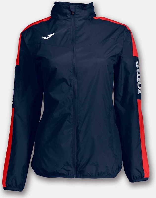 Joma - Rainjacket Championship IV - Damesjas - Navy-Roodblauw - Lichtgewicht en Waterdicht