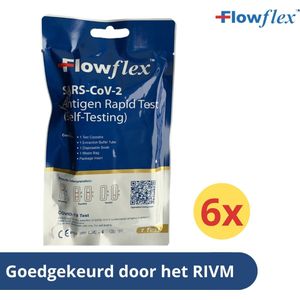 Zelftest - Covid-19 - Corona zelftest - Corona sneltest - FlowFlex - 6 stuks - RIVM goedgekeurd - Nieuwe Flexibele Verpakking