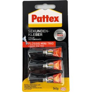 Pattex Mini Secondelijm - Extra Sterk - 3 tubes van 1 gram
