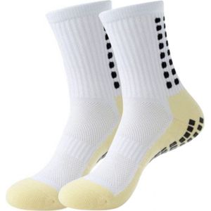 Gripsokken - 1 paar - 1 keer wit - voetbal - compressie - tennis - anti-blaren - one size - sportsokken