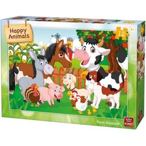 King Kinderpuzzel Farm Animals 12 Stuks