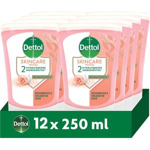 Dettol No-Touch Handzeep Navulling Rozenwater & Sheaboter (Skincare) 250ml - 12 stuks - Voordeelverpakking