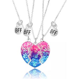 Akyol - Vriendschapsketting - bff ketting voor 3 - vriendschap bff ketting voor 3 - vriendschapsketting voor 3 - bff ketting - best friends - best friends ketting - 3 stuks - Hart