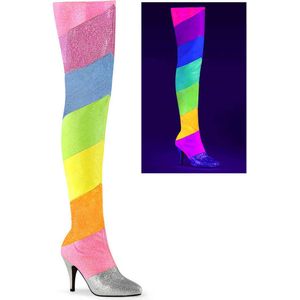 Pleaser Pink Label - DREAM-3012RBG Overknee laarzen - Regenboog - 44 Shoes - Multicolours