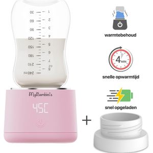 MyBambini's Bottle Warmer Pro™ - Draagbare Baby Flessenwarmer voor Onderweg - Roze - Geschikt voor Tommee Tippee