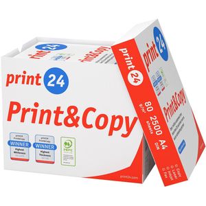 print24 Printerpapier kopieerpapier 2500 vellen 5 x 500 A4 80g premium wit PEFC-gecertificeerd