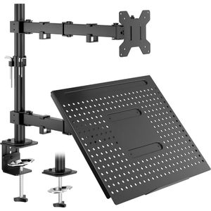 DailySupplies® Monitor Arm 2 Schermen - Standaard - Verhoger - Zwart