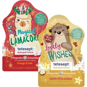 Winter Badschuim - Set van 2 - 2x 40ml - Magical Lamacorn & Lovely Wishes - Vegan