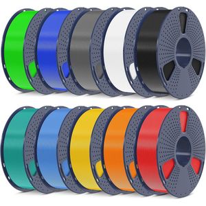 PLA+ Filament Bundel voor 3D-printer - 10 kg in 10 Kleuren - Nauwkeurigheid 1,75 mm
