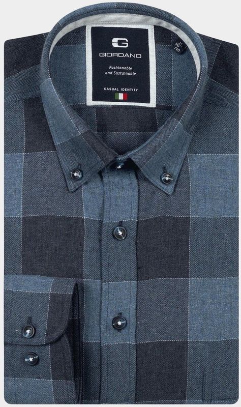 Giordano - Brando Long Sleeve - Casual Hemd - Blauw