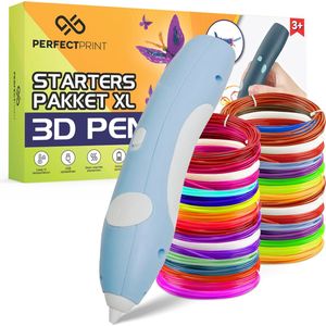 PerfectPrint 3D pen Starterspakket XL - 3D Pen Drawer - Veilig door Lage Temperatuur - voor Kinderen - Architect - Incl. 106 Meter PCL Filament - Licht Blauw