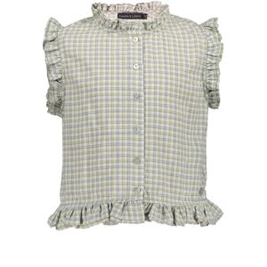 Frankie & Liberty Zomer blouse meisjes - groen grijs - geruit - Romila