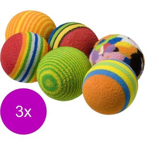Adori Speeltje Bal Regenboog - Kattenspeelgoed - 3 x Multi-Color 6 stuks
