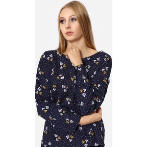 Merry Style Dames Pyjama - Lange mouwen - Lange broek - Katoen - MS-TR-1003 - Marineblauw-2C - S