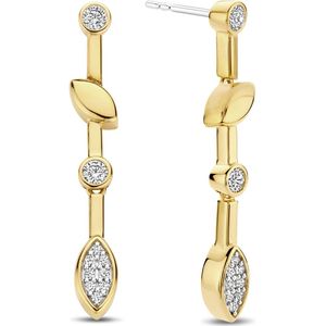 TI SENTO Dames Oorbellen - 925 zilver - Zirkonia met geel verguld - 7988ZY