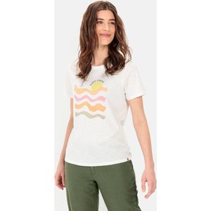 camel active T-shirt met halve mouwen gemaakt van duurzaam biologisch katoen - Maat womenswear-XL - Veelkleurig