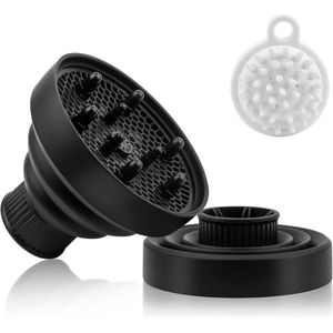 CLVP® Diffuser Opzetstuk - Krulborstel voor Fohn Universeel - Multistyler - Zwart