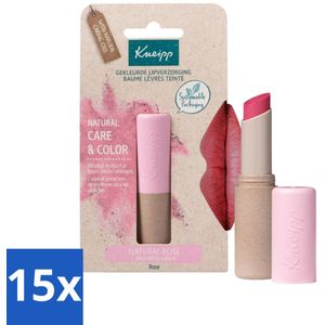 15 x Kneipp - Lippenbalsem - Gekleurd Natural Rose - Vegan - Natuurlijke Lippenbalsem - Gekleurde Lippenbalsem - Roze Lippenbalsem - Vegan Lippenbalsem - Lippenverzorging