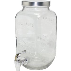 3L glazen drankdispenser met spigot & deksel | Glazen Drink | Dispenser Met Spigot | Jar Water | limonade Sangria thee koude drankdispenser voor thuis | feesten | bruiloften en meer | handige brede opening | DJCC-3L