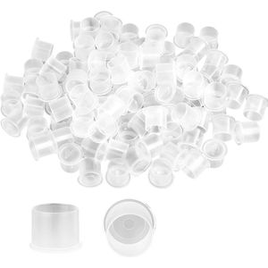 Pack of 100 Tattoo Ink Cups - Disposable Tattoo Paint Caps - Small Plastic Pigment Holders - Tattoo Accessories voor het Fixeren van Pigmenten (10mm)