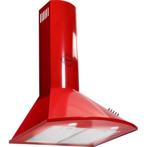 GURARI Wandafzuigkap GCH C 046 RD 6 N+koolfilter, Afzuigkap 60 cm/ rood/ krachtige afzuiging 1000m³/u