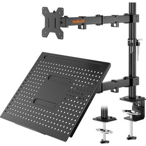 Monitor and laptop stand - adjustable holder for 13-32"" screens with VESA 75/100mm - 2 mounting options - black.