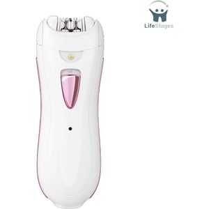LifeStages - Gezichtsepilator Vrouw - Epilator voor Vrouwen - Gezichtsepilator - Haarverwijderaar voor Het Gezicht, Van Het Beenlichaam, Bikini - Wit