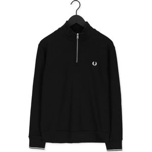 Fred Perry Half Zip Sweatshirt Truien & Vesten Heren - Sweater - Hoodie - Vest- Zwart - Maat S