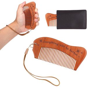 Houten Geboorte Kam Set - Geboorte Kam Haar Kam met Opbergzak en Koord - Essentiële Benodigdheden voor Geboorte en Verwachting voor Zwangere Vrouwen Cadeau