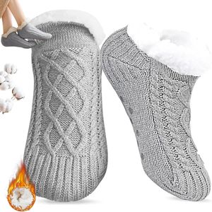 Inovra Plus - Warme heren pantoffelsokken voor winter - Grijs maat 40-42 - Antislip en super zacht - Ideale kerstcadeau