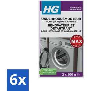 6 x HG Onderhoudsmonteur Voor (Vaat)Wasmachines 200 ml - Wasmachine Onderhoud - Vaatwasser Onderhoud - Kalk Verwijderaar - Vuil Verwijderen - Wasmachine Reiniging