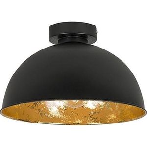 QAZQA Magna Yeyang - Landelijkee Plafondlamp - 1 Lichts - 300 Mm - Zwart - Woonkamer - Slaapkamer