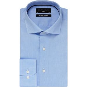 Michaelis - Overhemd Pure Cotton Slim Fit - Blauw