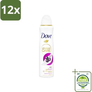 Dove – Deodorant Spray – Acai Berry & Waterlily – 150 ml - Voordeelverpakking - 12 stuks - Anti-transpirant - Deodorant spray