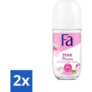 Fa - Pink Passion - Deodorant Roller - Roze Roos - 50 ml - Voordeelverpakking - 2 stuks