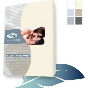24-Bedding - Duopak 2 stuks !! - Hoeslaken - Dubbel Jersey - 100% katoen - 100x200 cm - 30 cm - Beige - Extra dikke kwaliteit 200 gr/m2