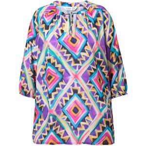 MIAMODA - Dames - Tuniek A-lijn grafisch motief - Zacht amber - Maat 42