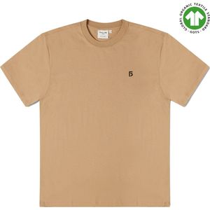 FIVE LINE LABEL - Beige Basic Tshirt - Heren - Biologisch Katoen - Oversized Fit - Maat L/XL