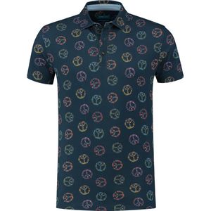 District Indigo Polo Korte Mouw Print Navy (7.21.401.406 - 310)