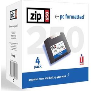 Iomega Zip® 250MB Disk 4-Pack PC/Mac® 250MB zip disk