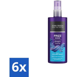 John Frieda – Styling Spray – Frizz Ease Dream Curls Daily – Krulverzorging – 200 ml - Voordeelverpakking - 6 stuks