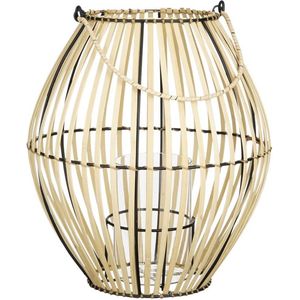 Mica Decorations Reti Windlicht - 31x31x33 cm - Bamboe - Bruin