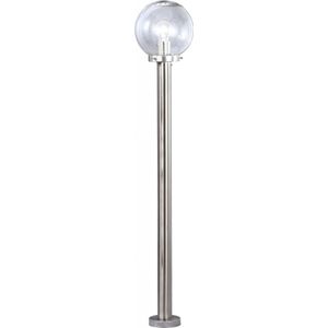 Buitenlantaarn Globo BOWLE II - Modern edelstaal staand - Heldere glazen bol