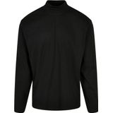 Urban Classics - Heavy Boxy Mock Neck Longsleeve T-shirt - Zwart - Katoen