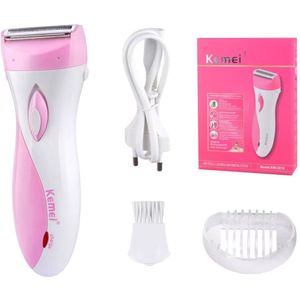 KEMEI | KM 3018 | Ladyshave - Nat en droog | Ontharingsaparaat | Scheerapparaat - Oplaadbaar Ontharingsapparaat Vrouwen | Bikinilijn ,Benen & Armen | Epilator | Epileren| Bikinitrimmer - Oplaadbaar - Waterdicht- Roze