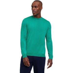 FALKE Basic New Merino Crew Neck elegante klassieker wol trui heren groen - maat XL